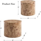Round Coffee Tables Side Table Set Of 2 Wood Nesting End Table For Living Room
