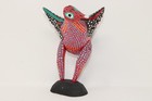 Oaxaca Alebrije Folk Art Bird W  Stand 6 5  Tall Hand Painted Carved Wood As Is