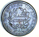 1808 Us Draped Bust Half Cent  Great Old Coin   Free Shipping  lk68 