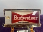 Vintage    lighted    Budweiser Beer Bowtie Sign Table Mount Napkin Holder Caddy cup