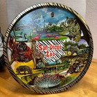 Vintage 60s 70s San Diego Zoo Metal Serving Tray Souvenir Mcm Zebra Tiger Koala