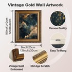 Xocuui Vintage Gold Framed Moody Celestial Wall Art  Cloud Print Abstract Nig   