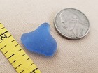 Genuine Beach Sea Glass Surf Tumbled Cornflower Lt Blue Frosted Heart Shape R1