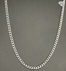 Italian Sterling Silver Cuban Link Chain Necklace Thick 4mm Chain 925 Italy