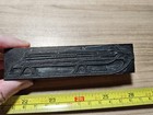 Vintage Letterpress Printing Block Monoplane Snow Sled Sledding Advertising 