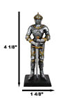 Ebros Medieval Knight Suit Of Armor Figurine Elite Swordsman Miniature 4 h