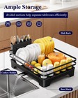 Kitsure Multi-functional Dish Drying Rack 15 7  X 12 0  X 5 5  Black