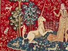 Vintage French Tapestry  Medieval Pictorial  Goblin Wall Hanging 2x3 Ft