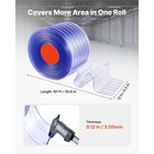 Uimoso Pvc Ribbed Strip Curtain Roll  101 Ft X 12 In  Durable Plastic Door Cover