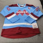 Gordon Bombay Waves  Jersey Men Large Blue Mighty Ducks 1992 Hgc 90 Movie Hockey