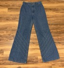 Vintage 1970s Wide Leg Flare Jeans High Rise Bell Bottom Wrangler 30x34 Soft 
