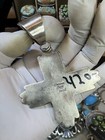 Navajo Blue Turquoise   Sterling Silver Zia Cross Pendant By Chimney Butte