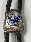Bicentennial Bolo Tie Eagle Enamel 1976 Adjustable Slide - Vintage
