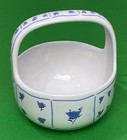 Vintage 1987 Block Bernarda Blue Fields Porcelain Basket 6  Candy  Trinket Dish