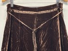 Vtg Y2k Forest Fairy Velvet Skirt Women   s 10 Chocolate Brown Embroidered Midi