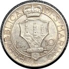 San Marino 1932 10 Lira High Grade Old World Silver Coin  5692