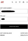 H m  100 Gift Card     Verified Balance     Expires 2050 - Physical Gift Card       