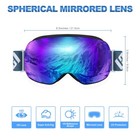 Hd Anti-fog Magnetic High Definition Blue Lens Mirrored Ski Goggles
