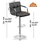 2pcs Pu Leather Adjustable Bar Stool 360   Swivel Counter Barstool W  Back   Arms