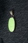 St9 - Vintage Sterling Silver   Greenish Turquoise Pendant  Necklace