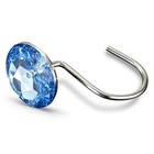 Chictie Blue Shower Curtain Hooks Rings Crystal diamond Sapphire Blue