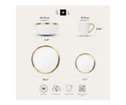 Stone Lain Modern Poreclain 16 Piece Dinnerware Set  White And Gold Rim