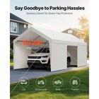 Carport Car Canopy 10x20ft Heavy Duty Garage Tent Outdoor Car Shelter Side Doors