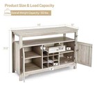 Sideboard Buffet Console Cabinet Table Storage Drawers Shelves Wine Rack Gray