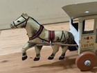 Antique Vintage Marx Toylands Farm Horse Drawn Dairy Wagon Tin Litho Wind Up Toy