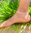 925 Sterling Silver Anklet Cuban Link Chain Ankle Bracelet Anklets For Women