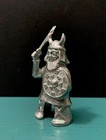 Bkt Tenn Pewter Sweden Viking Norse Horned Helm Sword Shield Mythology Figurine