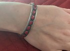 Sterling Red Coral Cuff Bracelet