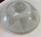 Vtg Art Deco Glass Dome Flush Or Semi-flush Ceiling Light Fixture Sage Green