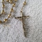 Vintage Silver Tone Catholic Rosary Necklace 6mm Prayer Beads Virgin Mary Italy