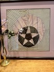 Antique Quilt Block Framed Star Circle Patchwork Textile Wall Art Country Decor