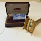 Vintage 1940 s Gillette Gold Aristocrat  Tto Safety Razor W  Case