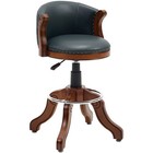 Leather-upholstered Bar Stool 360-degree Swivel With Backrest Height Adjustable