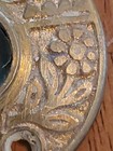 Antique Victorian Cast Bronze Rosette Doorknob Escutcheon Flowers