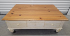 Ethan Allen Farmhouse Pine Coffee Table   23-8210 Antiqued White weathered Pine