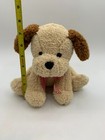 Rare Melissa   Doug Tan Puppy Dog Brown Ears Plaid Bow Plush 8  Stuffed Animal 