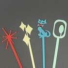 Retro Mid-century Modern Style Swizzle Sticks     Set Of 4     Cocktail Atomic Cat