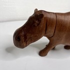 Vintage Mcm Hand Carved Wooden Hippopotamus Figure Decor 