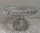 Vintage Fostoria American Clear Glass Cake Stand W  Rum Well Mcm Wedding Decor