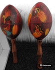 Vintage Maracas Handpainted Spanish Flamenco Dancer Matador Bull Bullfighter