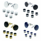 8pcs Men s Cufflinks Set Button Studs Round Formal Wedding Party Dress Shirt