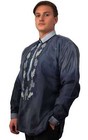 Navy Long Sleeve Organza Barong Tagalog Order Us Size
