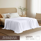 Flat Sheet - 1 Pack  queen  White  - Soft Brushed Microfiber Fabric - Shrinkage 