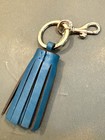 Nwot Coach Blue Leather Tassel Key Chain   Bag Charm