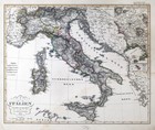 1845 Stieler   Stulpnagel Map Italy Sardinia Rome Florence Sicily Venice Naples