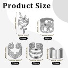 50pcs Silver Hair Jewelry Rings For Braids Dreadlocks Adjustable Cuffs Beads